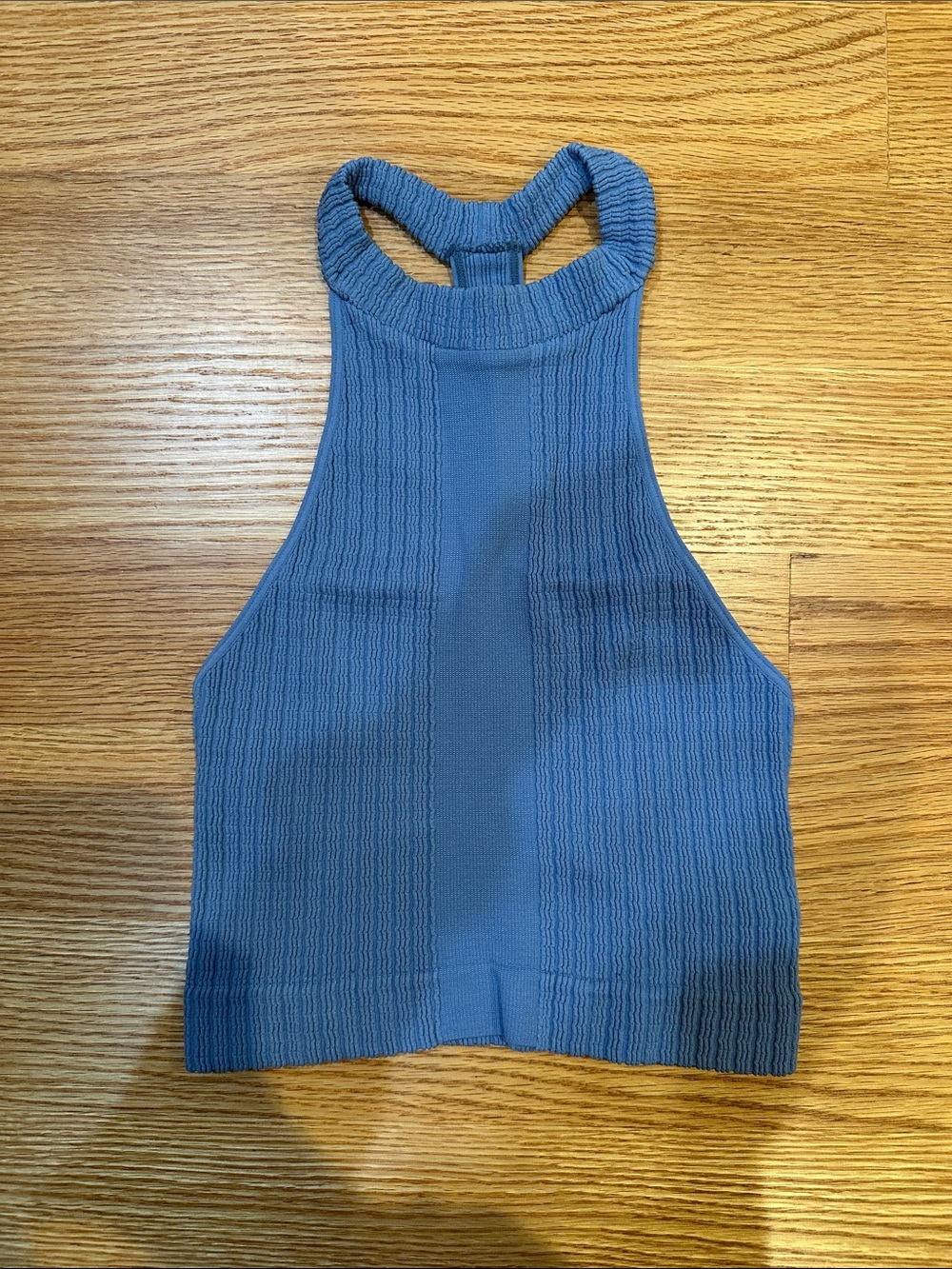 Intimately by Free People Ribbed High-Neck Crop Tank Top - Dusty Blue - XS/S